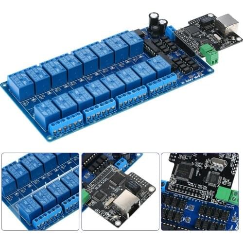Ethernet Control Module LAN WAN Network WEB Server RJ45 Port 16 Channel Relay