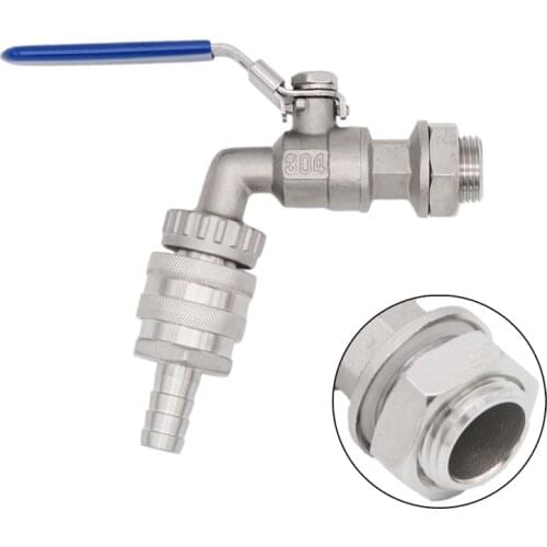 Beer & Wine Stainless Weldless Quick Disconnect Ball Valve Kit 1/2"NPT Homebrew Mash Tun Boil Kettle HLT Ball Valve Replacement