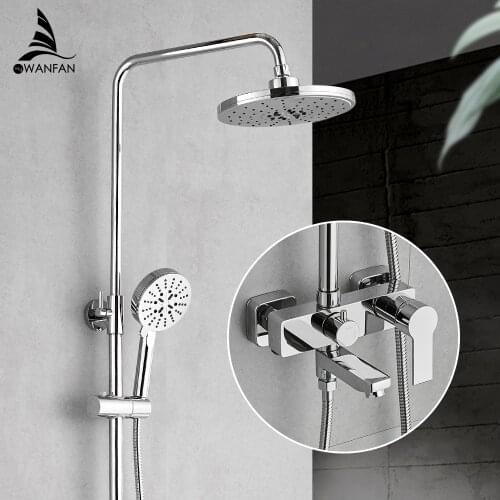 Bathroom Shower Faucet Set Bathtub Faucets Shower Mxer Tap Bath Shower Taps Waterfall Shower Head Wall Mixer Torneira Tap 877007