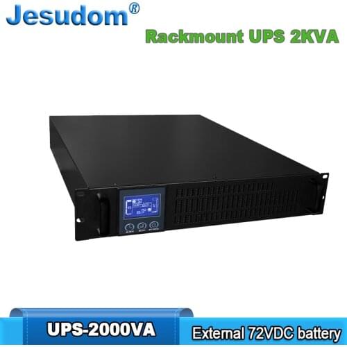 Rack Mount 2KVA UPS EXTERNAL 72V Battery Bank 220VAC Output On-Line Zero Transfer Time Uninterruptible Power Supply