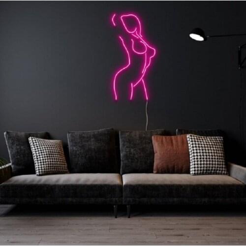Custom Neon Sign Woman Body Sexy Lady Back Nude Girl Real Neon Sign Art Beer Bar Light Wedding Gift Bedroom Home Wall Decor