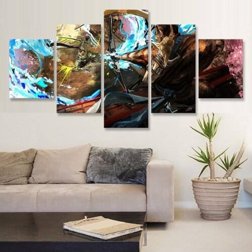 Overwatchs Genji Hanzo Wall Art Painting 5 Panels Canvas Modern Art Wall Picture Home Bedroom Decoration