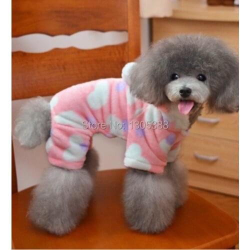 Pink Peach Heart Velvet Style Pet dogs Coat Free Shipping By CPAM Dogs Clothing