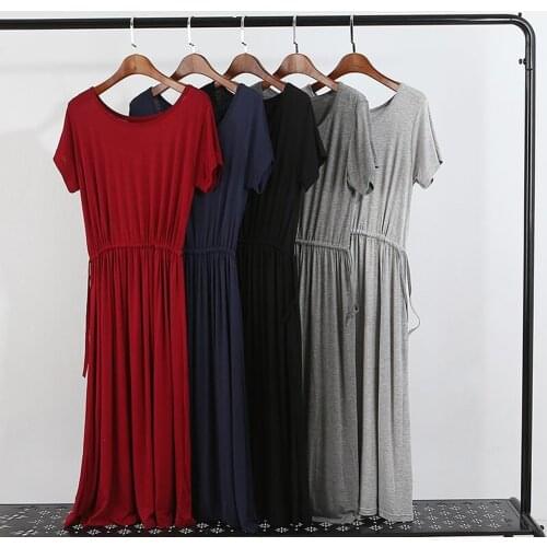 Fdfklak Modal Pragnent Dress Maternity Clothes Pregnancy Nightwear 2020 Summer New Short Sleeve Nightgown For Pregnant Women