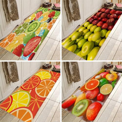 Fruit Apple Orange Kiwi Printing Pattern Kitchen Entrance Door Mat Anti-slip Floor Rug Bathroom Area Hallway Free Shipping