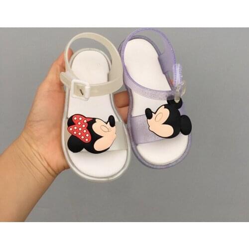Disney childrens cartoon Minnie Mickey non-slip soft bottom boys and girls sandals summer beach shoes