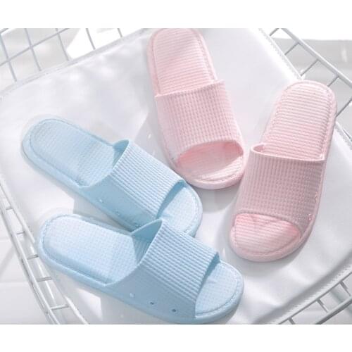 ShowMyHot Women Summer Non-slip Slippers Shoes Bathroom Slipper Lovers Indoor Sandals Fashion Home Slippers Floor Flip Flops