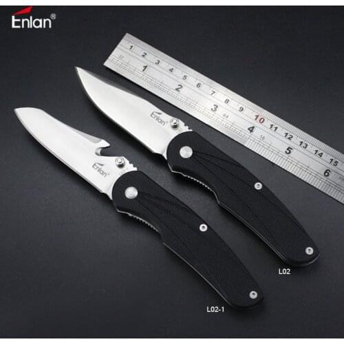 Enlan L02 Super EDC Folding Knife 8Cr13MoV Blade G10 Handle With Hook Camping survival Super Military Portable bushcraft Knife
