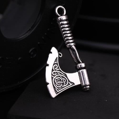 Skyrim Viking Slavic Axe Pendants Amulet Men Religious Celtics Knot Charms DIY Accessories for Jewelry Necklace Bracelet Making
