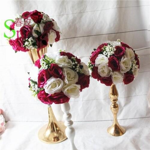 SPR wedding table center flower arranegements ball wedding road lead artificial flore wedding backdrop flower decoration