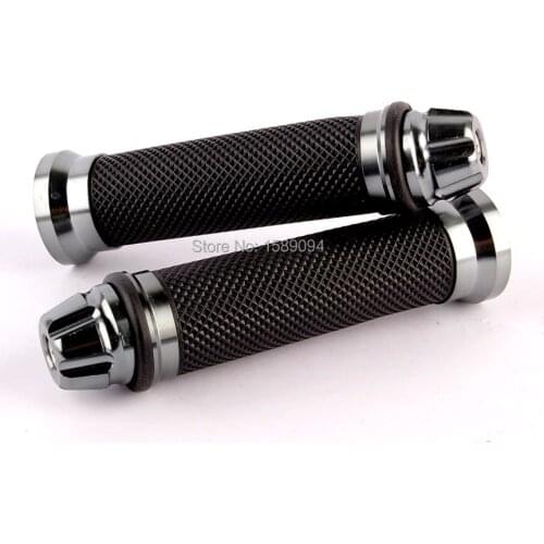 TITANIUM MOTORCYCLE CNC ALUMINUM 7/8" 22MM HANDLEBAR RUBBER HAND GRIPS MOTOS ACCESSORIES