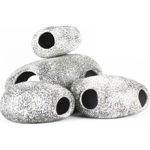 Aquarium Decoration Stone Aquarium Ceramic Rock Cave Fish Tank Hole Stone Ornament Shrimp Breeding Rock