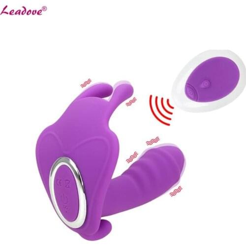 USB Charge Silicone Wireless Remote Strap On Vibrator G Spot Vibrating Panties Clitorirs Stimulator Sex Toy for Women Couple