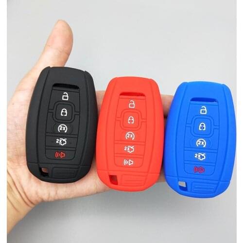 Car key Protect shell for Lincoln Navigator MKC MKZ MKX MKT MKS 2017 2018 Smart Keyless 5 button Remote Silicone cover case