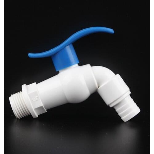 1Pc 1/2 3/4 Inch PVC Male Thread Tap Valve Connect to 16mm Soft 1/2" 3/4" Faucet Garden Irrigation Hose Washing Machine Valve