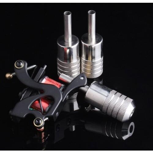 1PCS 25MMStainless Steel Tattoo Grip With Back Stem Professional Tattoo Machine Grips Tattoo Tubes Tips Tool Free Shipping