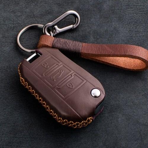 1 Pcs Genuine Leather Car Key Case Remote Flip Key Cover Bag Holder For Citroen C-Elysee 5.0 C4 C5 C3-XR C-Qurtre C-Elysee
