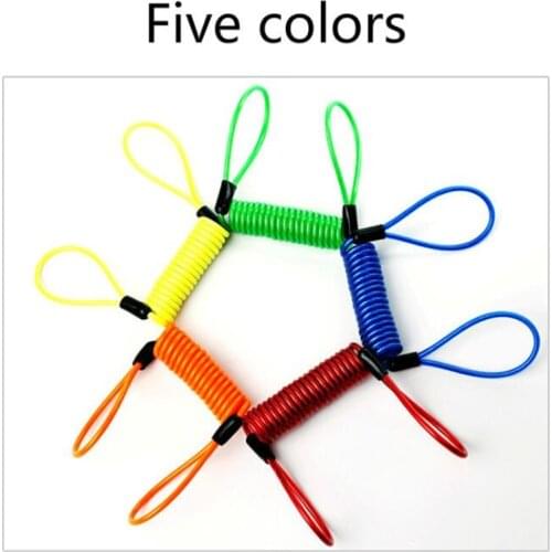 1pc Motorcycle Theft Protection 1.2m Long Disc Lock Security Reminder Coil Cable Spring Rope