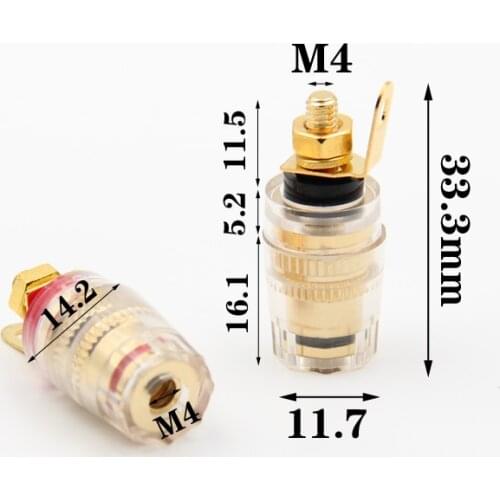 2pcs Amplifier Speaker Acoustic Crystal Terminal Speaker Terminal Banana plugs and sockets M4*33mm