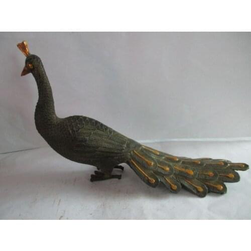 34.3 cm* / weight: 800 g/exquisite manual copper peacock bird