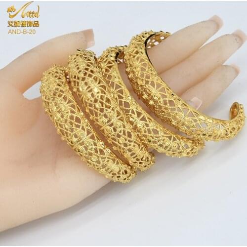 ANIID Bangle Bracelet Jewelry For Women Luxury Brand Bangles Indian Gold Plated Tribal Vintage High Quality Designer Inspired