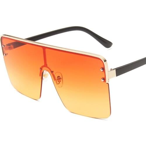 Bohosco Vintage Luxury Oversized Shades Women Sunglasses Fashion Square Glasses Big Frame Mirror Retro Glasses Eyewear