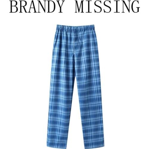 Oversize Girls Vintage High Waist Pants 2021 Spring-autumn Fashion Ladies Casual Women Blue Grid Straight Trousers