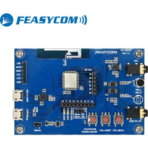 FEASYCOM Bluetooth Audio and Data Dev Board for CSR8670 Chip Bluetooth Module FSC-BT802