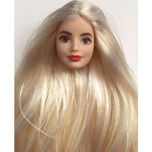 Princess Mermaid Head Long Soft Hair Doll Heads Quality Collection Doll Parts Rare Face Good Makeup Doll Heads DIY Accessories