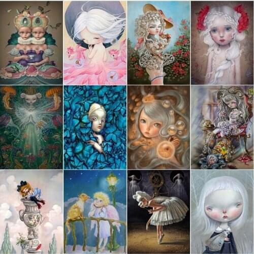 Cartoon Little Girl Diy 5D Diamond Painting Hanging Paintings Full Square&round Embroidery Mosaic Cross Stitch Home Decor Gift