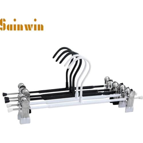 Sainwin 10pcs/lot 31cm metal hangers for clothes rack thick plastic anti-slip trousers rack