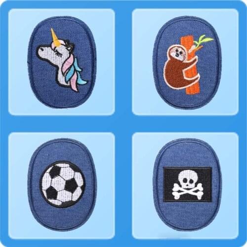 Fashion Animal Sloth football Skull Patches Clothes DIY stickers Iron On Denim Elbow stickers Repair Pants Knee Applique