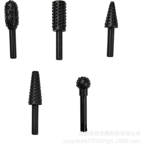 5-piece set black woodworking mace rotary file grinding tool accessories DIY set electric grinding head