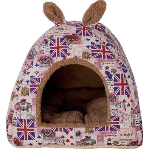 New Pet Bed For Small Dogs And Cats Cute Cat Bed Cheap Dog Bed Puppy Kennels Doghouse Cat House Soft Dog Nest Mat Print Ger