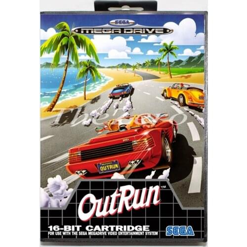 Out Run with Box for 16 bit MD Video Game Card for Sega Mega Drive/Genesis