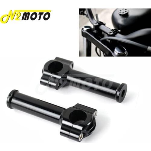 Black Aluminum 1" Handlebar Riser Motorcycle 25mm Bar Mount Rough Craft Riser for Harley Touring Softail XL883 XL1200 5.5" Rise
