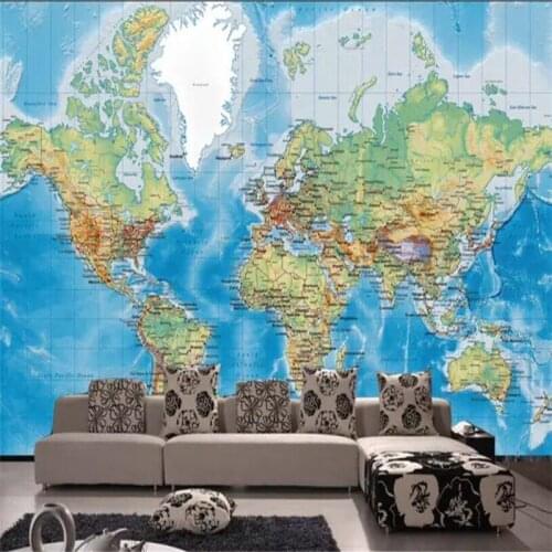 Custom 3D photo wallpaper abstract world map mural painting style wallpaper TV backdrop living room wallpaper papel de parede