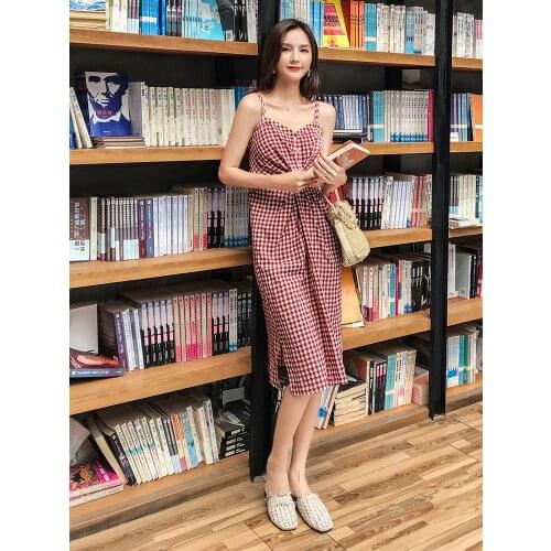 Simple Elegant button women Pocket polka dots cotton midi dress Summer casual free shipping