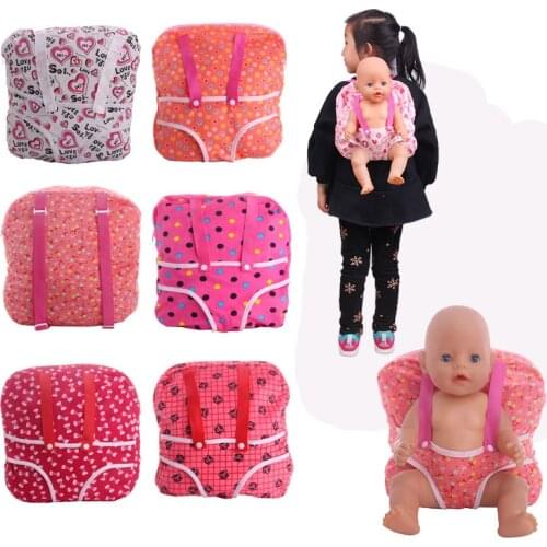 13 Styles Doll Backpack Cute Pattern Portable Accessories For 18 Inch American&43 Cm Born Baby Generation Birthday Girls Toy