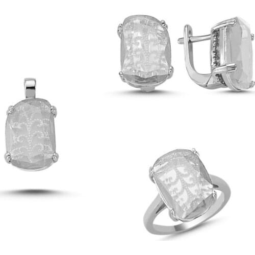 Silver 925 Sterling Gemstone Set