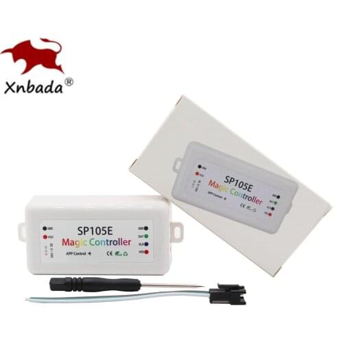SP105E Led Strip Light Bluetooth RGB Controller WS2801 WS2811 WS2812B SK6812 APA102 Colorful Led Controller DC5-24V