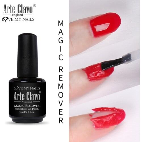 Arte Clavo 15ML Magic Remover Nail Polish Remover All For Manicure Healthy Nail Cleaner Degreaser UV Gel Nail Polish Remover