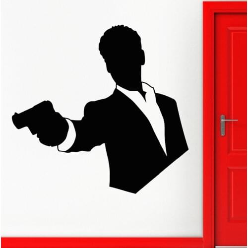 Wall Stickers Vinyl Decal Spy Intelligence Mafia Gangster with Gun 22x35inch