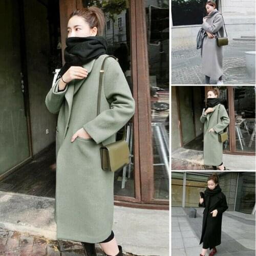 Womens Winter Warm Ladies Long Jacket Outwear Overcoat Wool Trench Parka Coat