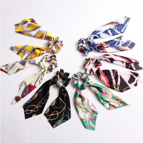 2019 New Fashion Hot Fringed leopard tail hair ring Women Solid Color Elastic Hair Bands Sweet printing Girls Hair Accessorie