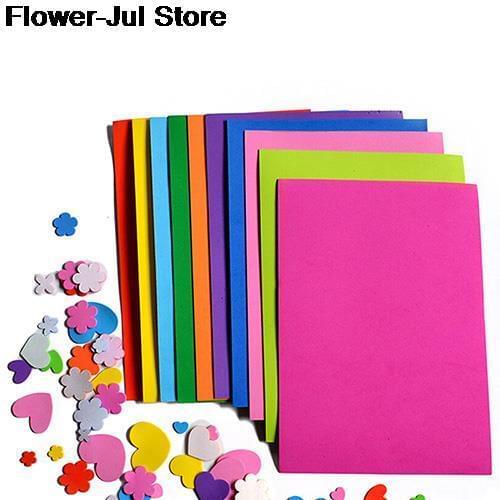 10pcs/set Hot Sell 10 color 16K Thick Multicolor Sponge Foam Paper Fold scrapbooking Paper Craft DIY 18.5x26cm*0.2cm