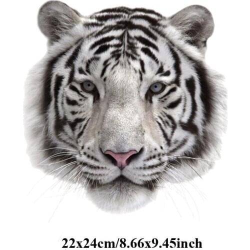 20pcs Animal Tiger Heat Transfer Stickers Vinyl Patches Iron On Patch For Clothing parches Applique Jacket Patchwork Biker Badge