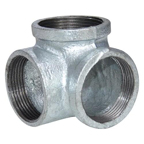 3 Way 1/2 " -2" Galvanized Pipe Fitting Malleable Iron Side Outlet Elbow Industrial Cast Iron Tee Pipe fittings