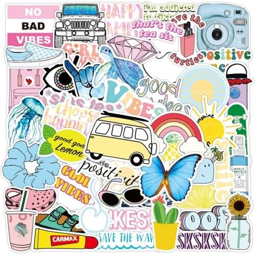 50pcs Stationery sticker Anime Fruit Life Cute boy Notebook Backpack School bag Car Refrigerator Waterproof stickers 064018