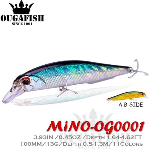 Minnow Fishing Accessories Lures Floating 0.5-1.3m 13g 100mm Artificial Bait Equipment Pesca Leurre Brochet Fish Angeln Tackle